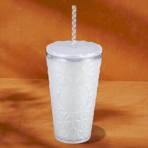 Starbucks White Prism Glow-in-the-Dark Cold Cup, 16 Oz